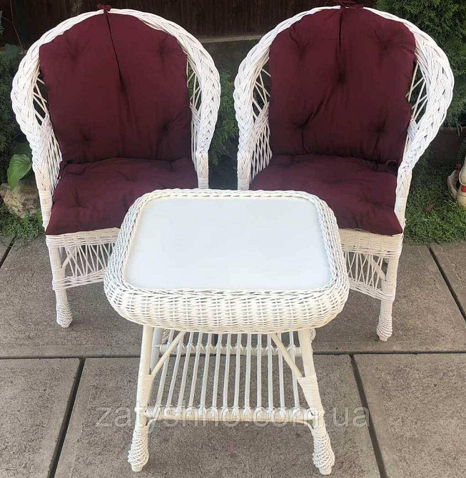 Плетеная белая мебель  с накидками |  Мебель из лозы  |мебель плетеная белая Киев - изображение 6