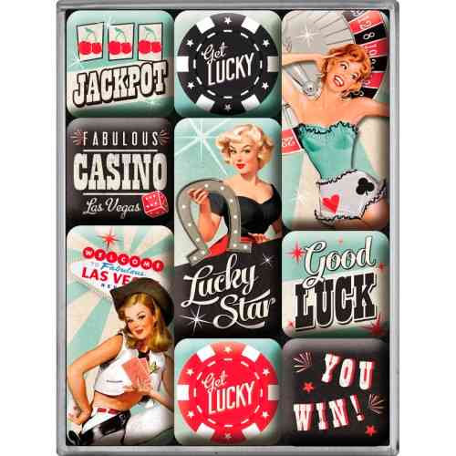 Набір із 9 магнітів "Get Lucky" Nostalgic Art (83063) Рівне