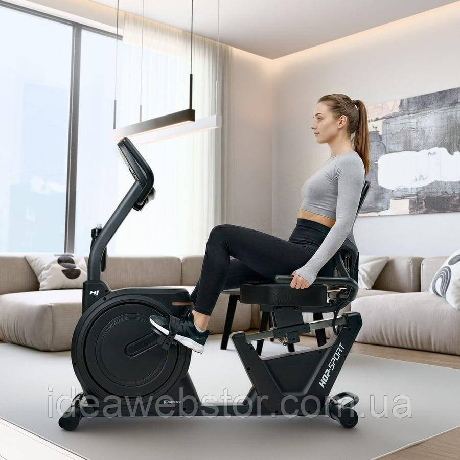 Горизонтальний велотренажер Hop-Sport HS-5000L Ranker чорно-золотистий Київ - фото 10