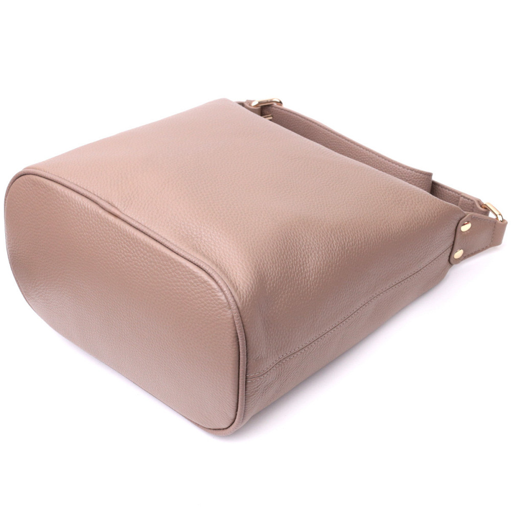 Практичная женская сумка с одной длинной ручкой из натуральной кожи Vintage 22306 Бежевая Киев - изображение 5