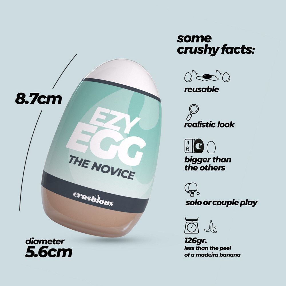 Мастурбатор-яйце, вагіна CRUSHIOUS EZY EGG THE Novice, реалістичний Sex Aura Київ - фото 9