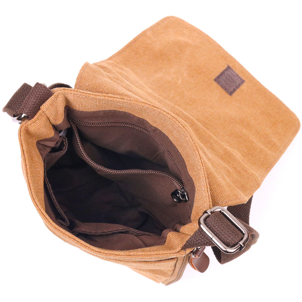 Функціональна чоловіча сумка з текстилю 21268 Vintage Коричнева Київ - фото 6