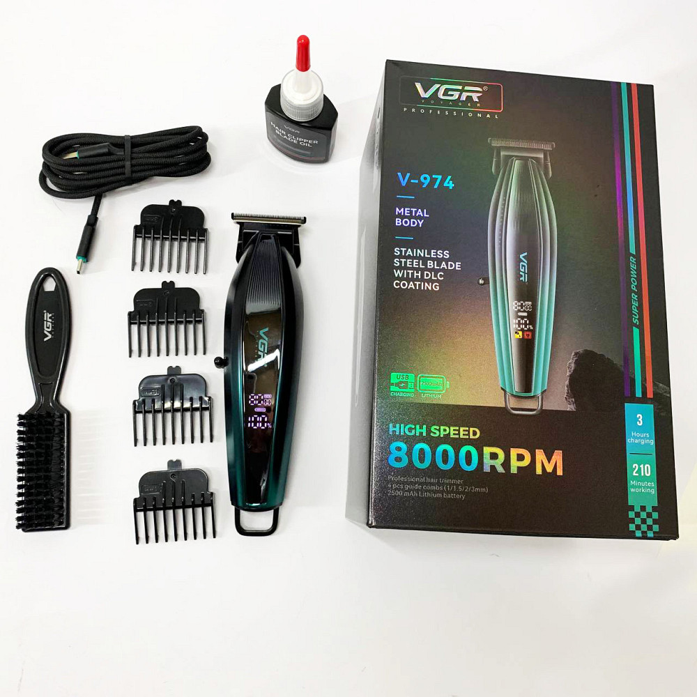 Электрическая машинка для стрижки бытовая VGR V-974, Электромашинка для волос Триммер висков AS-54 Львов - изображение 14