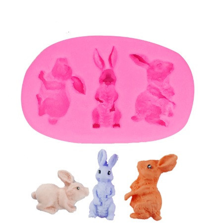 Силиконовая форма Заяц 79 на 47 мм розовый Киев - изображение 3