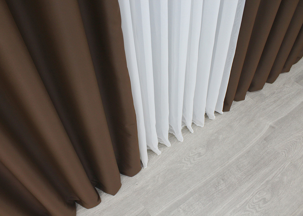 Комплект готовых штор VR-Textil Блэкаут Midnight № 1677ш Коричневый 100х290 см 2 шт (31-052) Киев - изображение 2