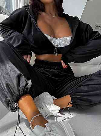 Женский плюшевый прогулочный костюм двойка: кофта и штаны турецкий велюр Одесса