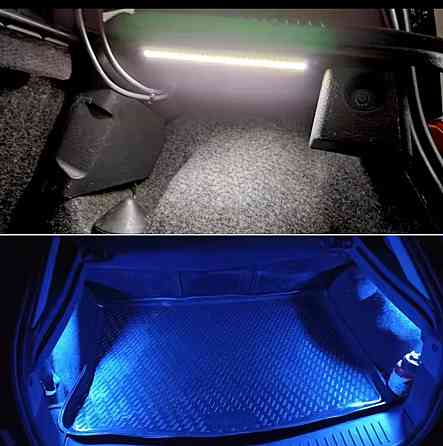 Автомобильная светодиодная led лента противотуманные ходовые огни COB 12v 17 см холодно-синий Киев