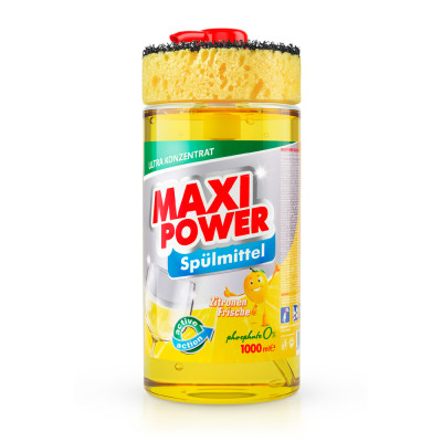 Средство для ручного мытья посуды Maxi Power Лимон 1000 мл (4823098400929) Винница - изображение 1