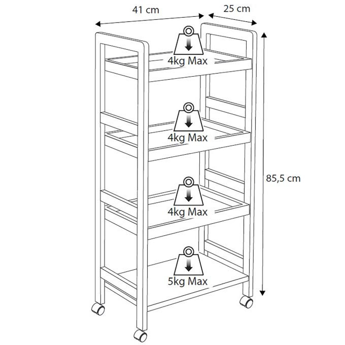 Етажерка для ванної на коліщатах "Талантіс" сієна Миколаїв - фото 2