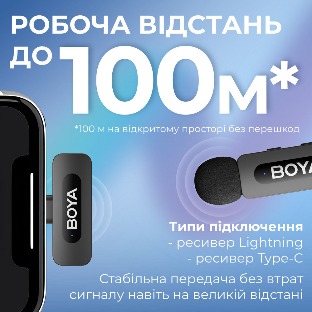 Мікрофон BOYA BY-V3 combo Type-C/Lightning Black ( 22017 ) Харків - фото 20