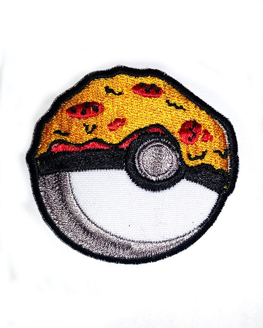 Аппликация молодежная Пицца-Покемон на одежду / декоративный вышитый патч / нашивка на сумки и рюкза Запорожье - изображение 1