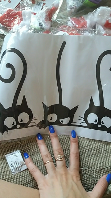 Виниловая наклейка с котами 20 на 30 см черный Киев - изображение 4