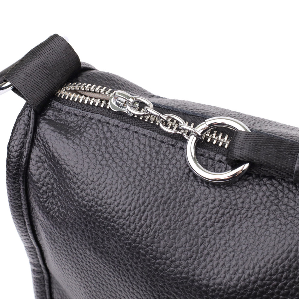 Стильна напівкругла сумка для жінок із натуральної шкіри Vintage 22905 Чорний Київ - фото 5