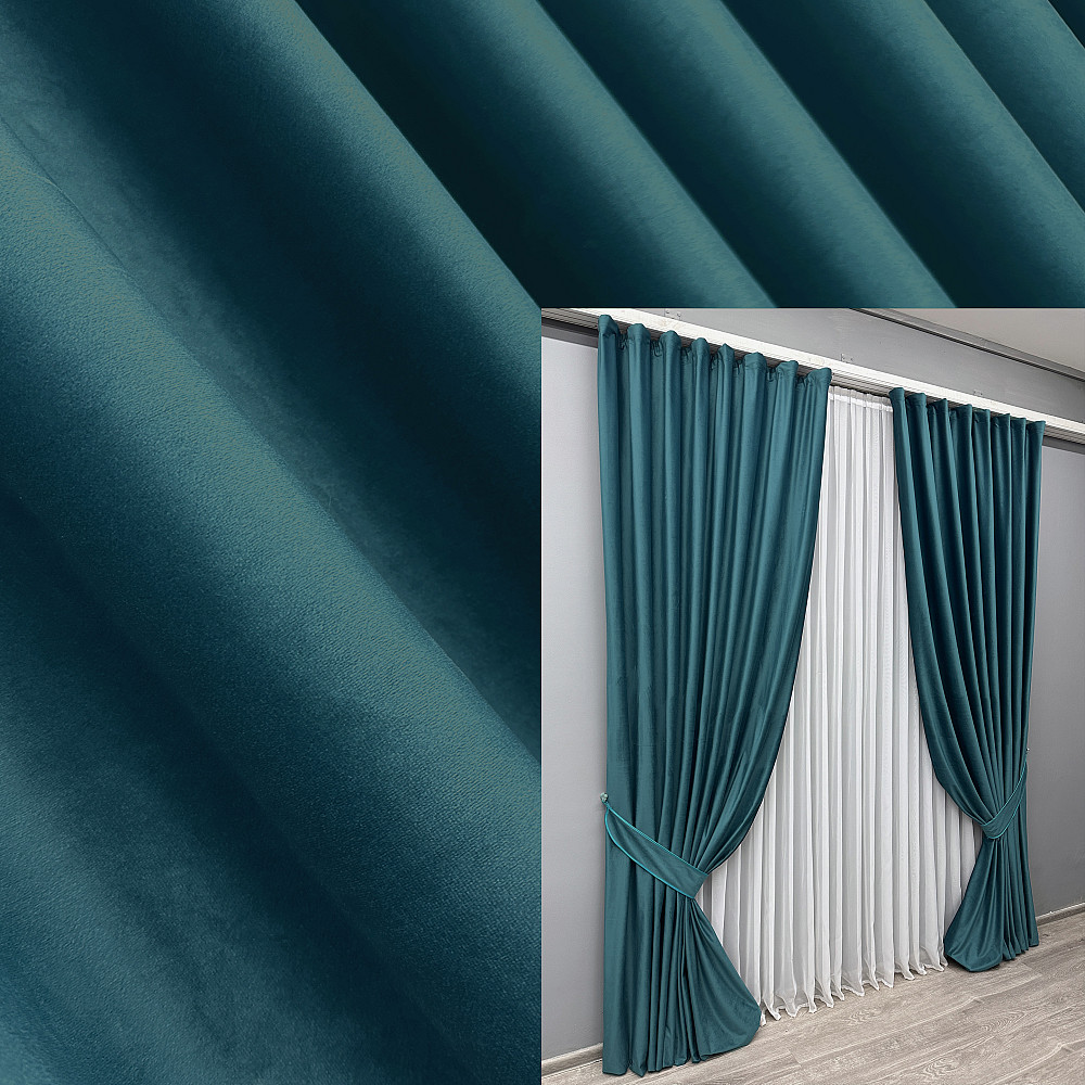 Комплект готових штор VR-Textil Оксамит (бархат) № 1662ш Мурена 100х290 см 2 шт (31-0108) Київ - фото 1