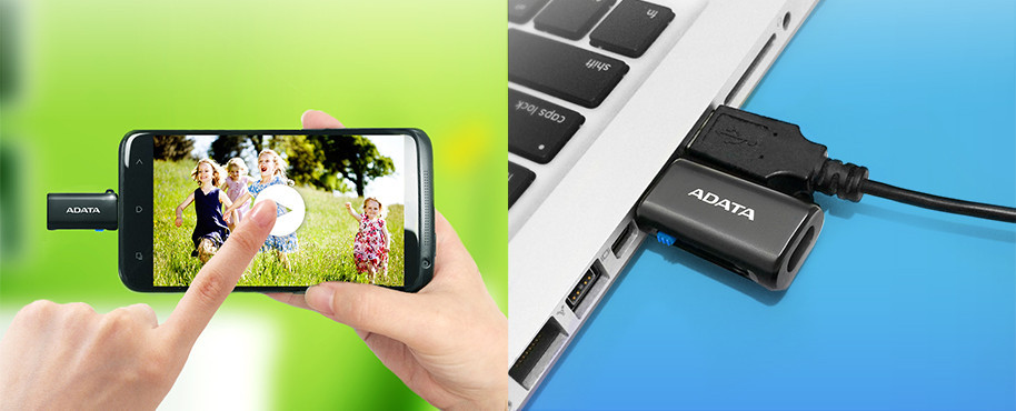 Кардридер ADATA microSD OTG microUSB + USB 2.0 AOTGMRBK (Черный) Николаев - изображение 9
