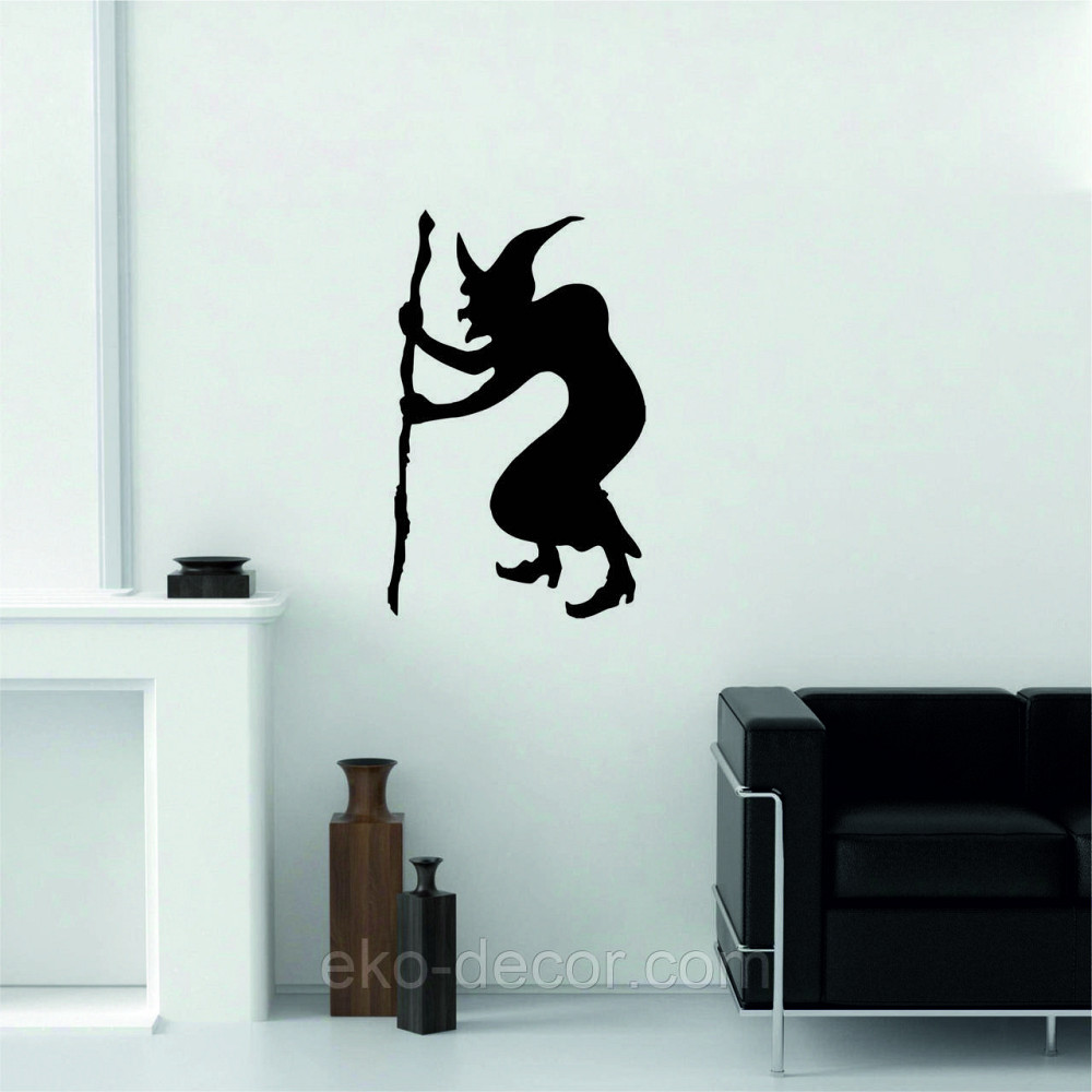 Декоративное настенное Панно «Ведьма», Декор на стену 70*44 см, Черный Киев - изображение 4