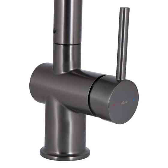 Смеситель для кухни Qtap Rozcesti с выдвижным изливом и подключением к фильтру QTROZ367GMB45942 графит Киев