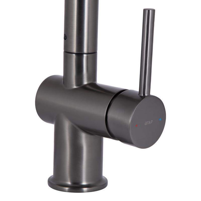 Смеситель для кухни Qtap Rozcesti с выдвижным изливом и подключением к фильтру QTROZ367GMB45942 графит Киев - изображение 4