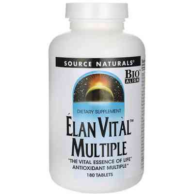 Мультивитамин Source Naturals Мультивитамины, Elan Vital Multiple, 180 таблеток (SN0061) Винница