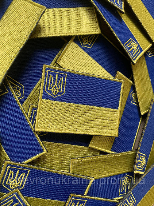 Шеврон Флаг Украины (Форма прямоугольная. На липучке) Размер 7x5см Киев - изображение 3
