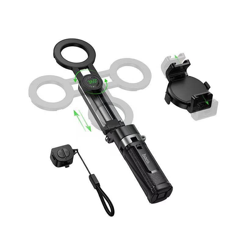 Селфи-монопод HOCO K27 Pro Magic mini live broadcast stand(pull clip+magnetic focusing version) Black Одесса - изображение 3