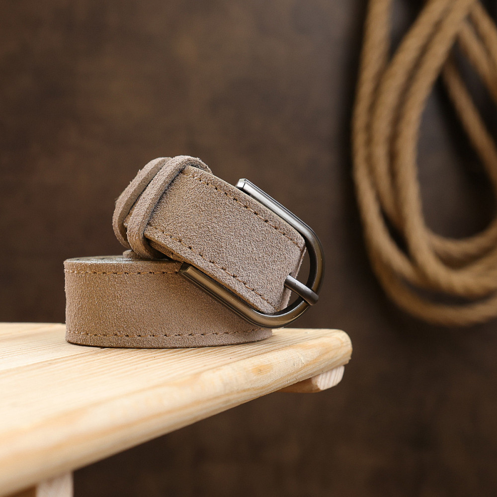 Замшевый ремень для женщин Vintage 20798 Серый Киев - изображение 10