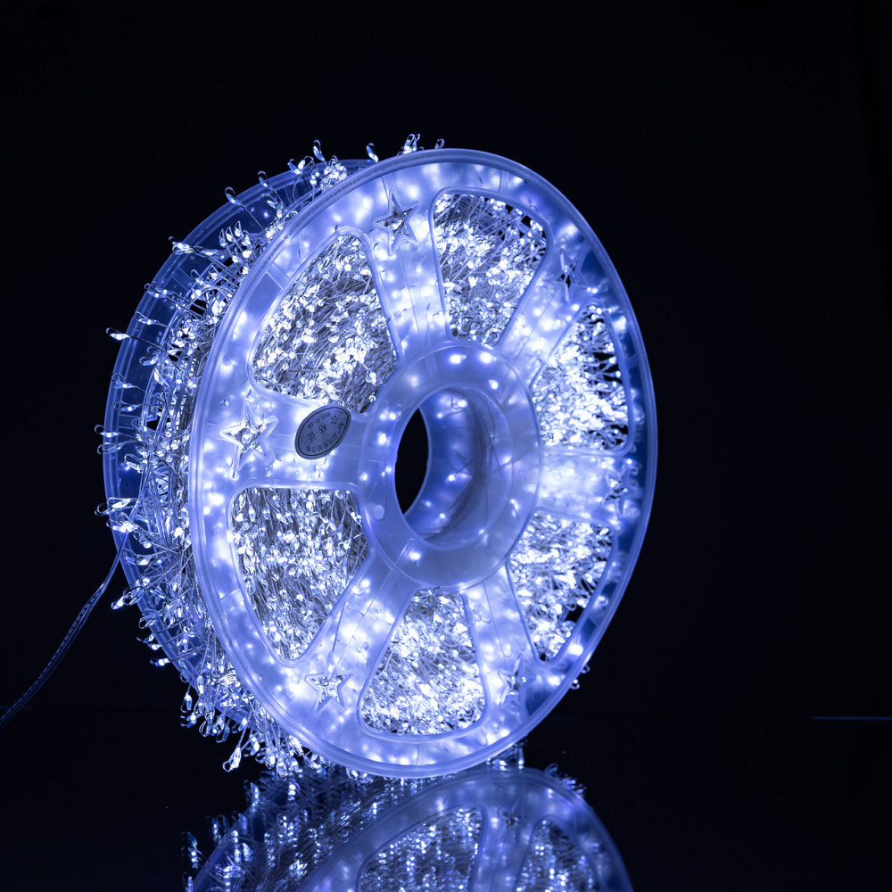 Новорічна гірлянда кімнатна роса Хвойна лапа 50 м 1500 LED зелений провід Біле сяйво D1500L50MGW Київ - фото 5