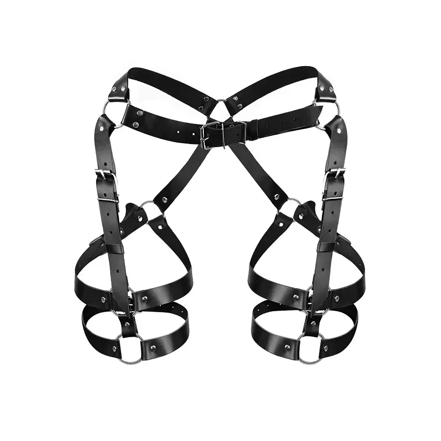 Гартери Art of Sex Claire, натуральна шкіра, розмір L-2XL, колір чорний Львів - фото 3