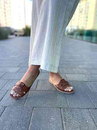 Jasmine Зручні шльопанці жіночі, натуральна шкіра, коричневі на низькому ходу Jasmine 405 р. 35 Коломыя