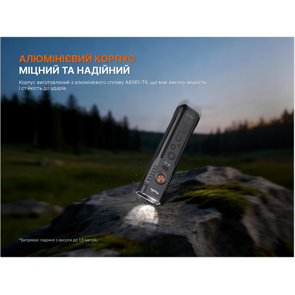 Ліхтар Fenix E08R UE, зелений Київ - фото 19