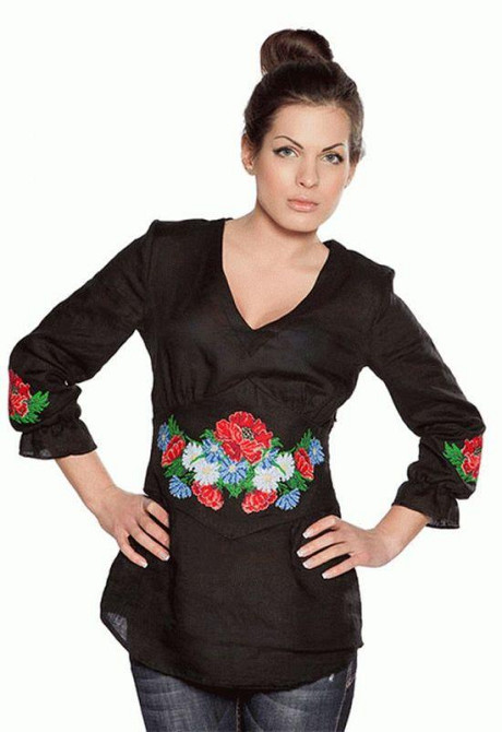 Вишиванка з натурального льону Cornett-ВОЛ БЛ-126 M, Черный Киев - изображение 1