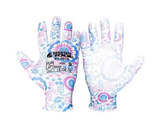 MASTERTOOL Рукавички безшовні трикотажні MASTERTOOL "Незабудка" з поліуретановим покриттям доло Коломия