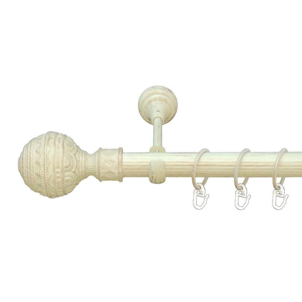 Карниз Orvit Арабеска металевий однорядний відкритий рифлена труба кільце металеве Біле Золото 25 мм 160 см Львов - изображение 1