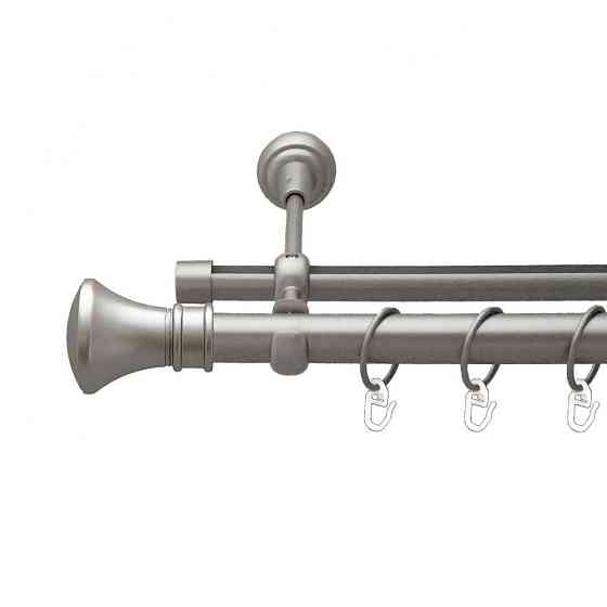 Карниз Orvit Люксор металевий дворядний опозитний гладка \ профільна труба кільце металеве Сатин 25\19 мм 300 см (00-00011050) Львів