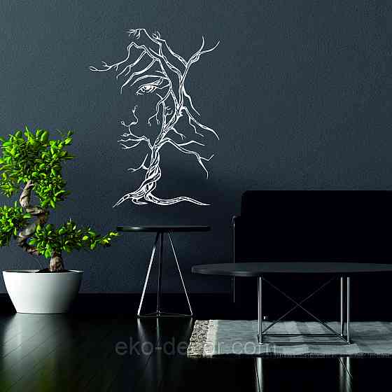 Декоративное настенное Панно «Дерево лицо» Декор на стену 90*65 см, Белый Киев