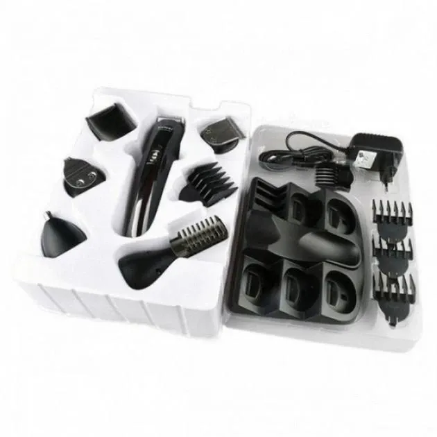 Триммер мужской KEMEI KM-600 11в1 для волос, бороды, носа, ушей с насадками, USB зарядка Одесса - изображение 11