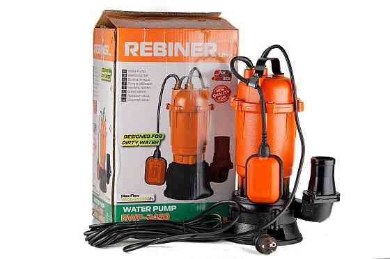 Фекальний насос Rebiner RWP-2450S з поплавком – надійне рішення для брудної води.Гарантія 36 міс Львів
