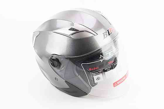 Шолом відкритий+відкидні окуляри BLD-708 М (57-58см), СІРИЙ глянець Киев