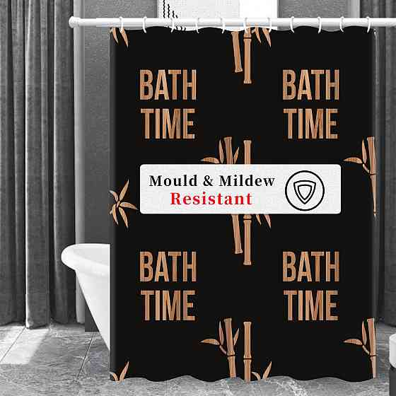 Шторка для ванны из полиэстера водонепроницаемая Bathlux 180x180 см с кольцами, занавеска для ванной комнаты Каменец-Подольский