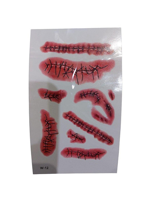 Наклейки тату для Хелловіну 10 на 6 см червоний Київ - фото 1