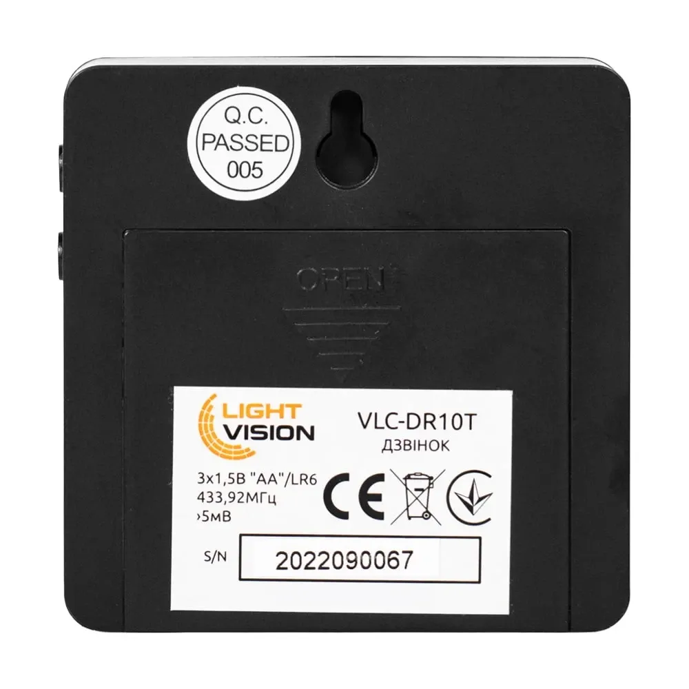 Дверний WiFi дзвінок Light Vision VLC-DR10T(Tuya) Black з ІЧ-датчиком руху (75-00186) Киев - изображение 17