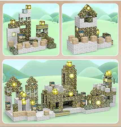 Магнітний конструктор Minecraft 132 елементи – Кубики на магнітах, блоки з магнітами для дітей Київ