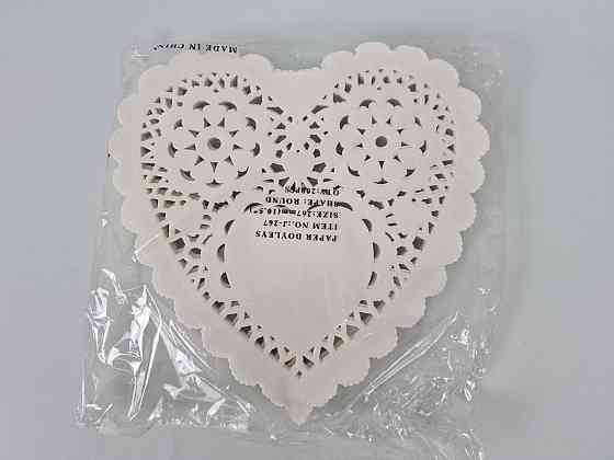 Салфетка ажурная СЕРДЦЕ Ф26,7(200шт) Бежевый (1 пачка) Харьков