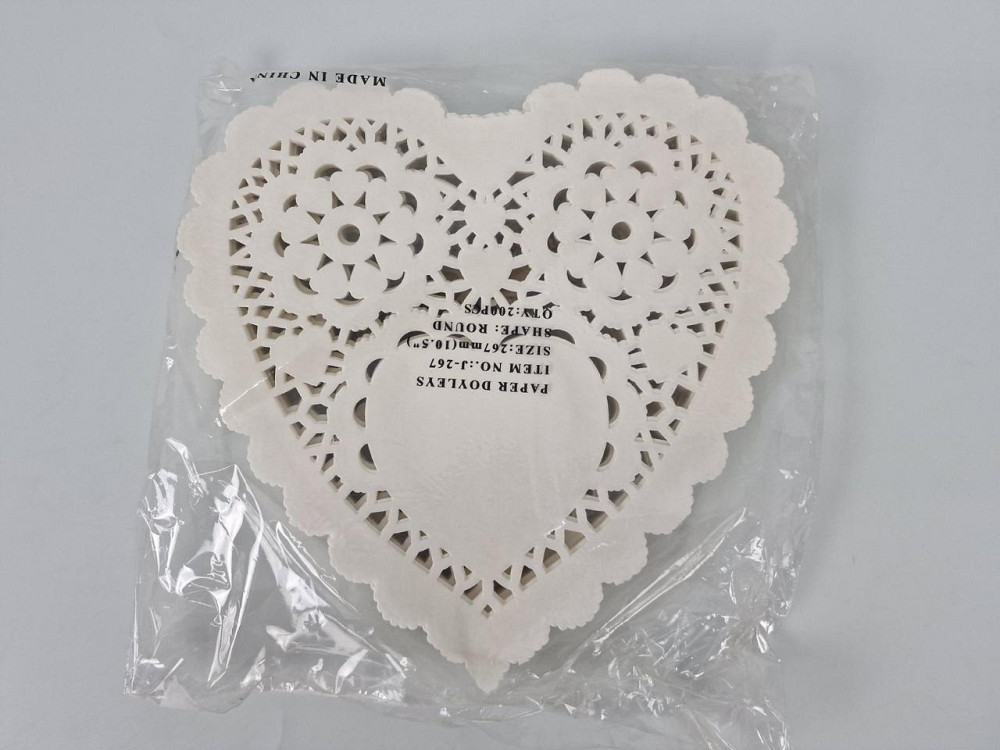 Салфетка ажурная СЕРДЦЕ Ф26,7(200шт) Бежевый (1 пачка) Харьков - изображение 1