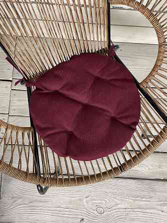 Подушка для стільців (38x38х5 см) кругла Decorator Мальмо колір бордовий 84-043 Київ