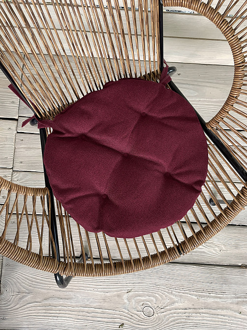 Подушка для стільців (38x38х5 см) кругла Decorator Мальмо колір бордовий 84-043 Київ - фото 2