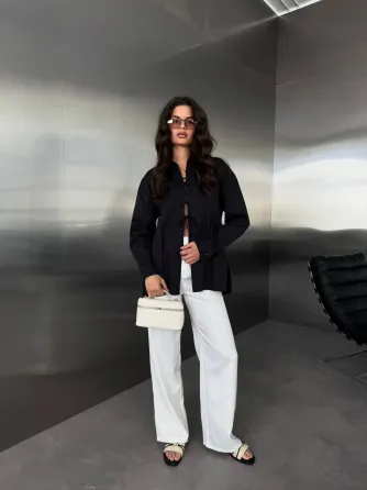 Жіноча сорочка oversize з преміум котону Туреччина — чорний, барбі, молоко Одеса