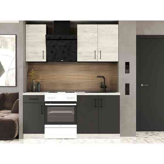 Кухня модульна Еверест Оптіма набір №1 Дуб крафт білий+Антрацит 1,8 м (без стільниці) (DTM-5689) Львів