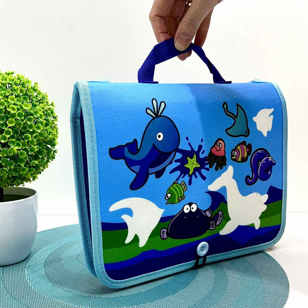 Сумочка розвиваюча тканинна з навчальними елементами Блакитна (C60512) Чернігів - фото 5