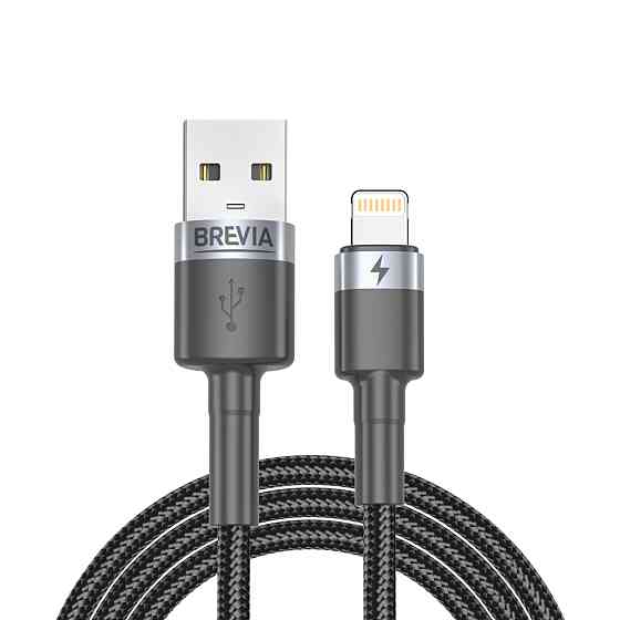 Кабель Brevia USB to Lightning 2,4А 1м, чорний ZIP (53100BULZ1) Львів